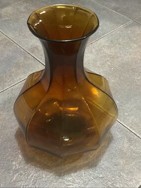 Indiana Glass Amber Sculpted Accent Vase